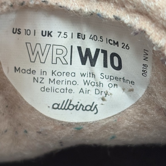 Allbirds Women’s Wool Runner MIZZLES -Light Pink Size 10 - Picture 11 of 11